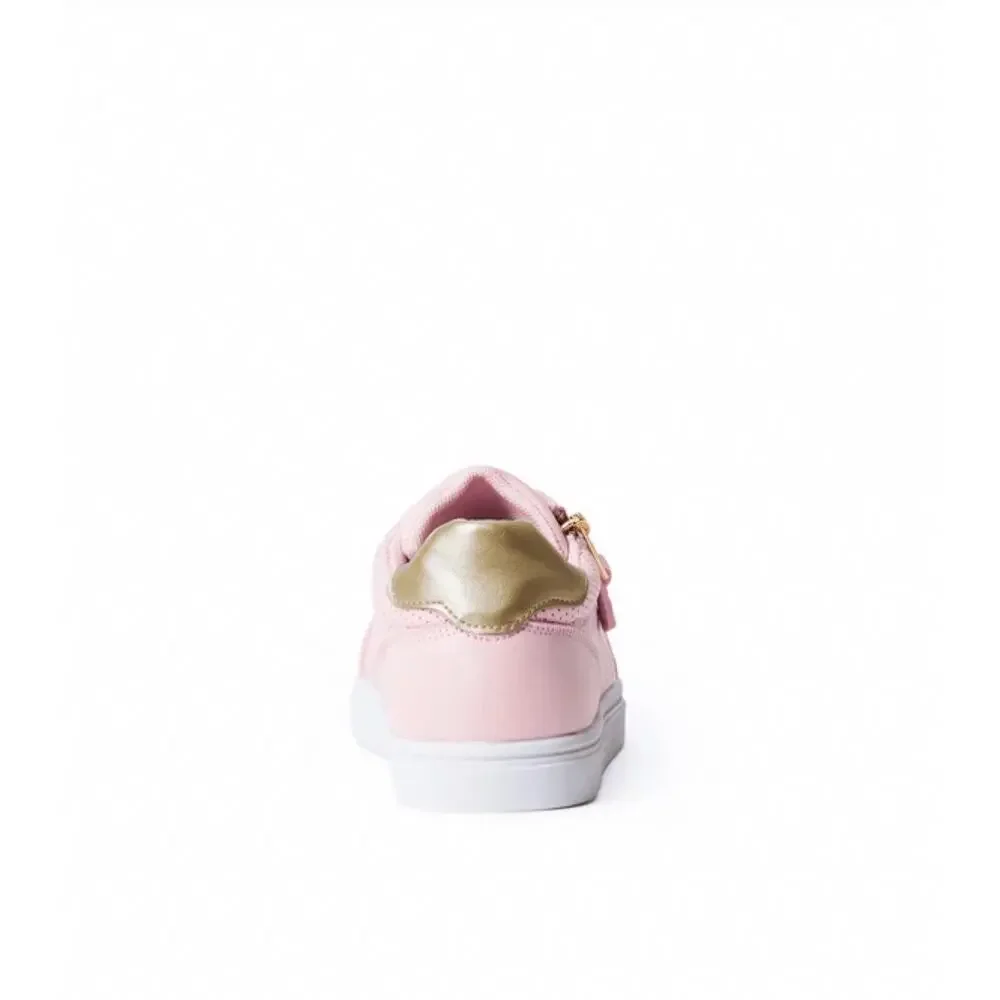 FabKids Rose Pink Side Zipper Sneakers - Girls Size 5